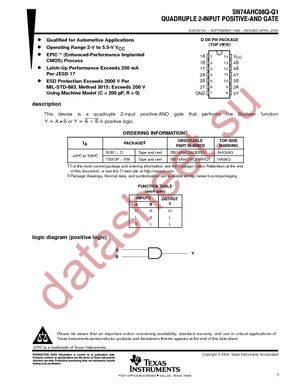 SN74AHC08QPWRQ1 datasheet  